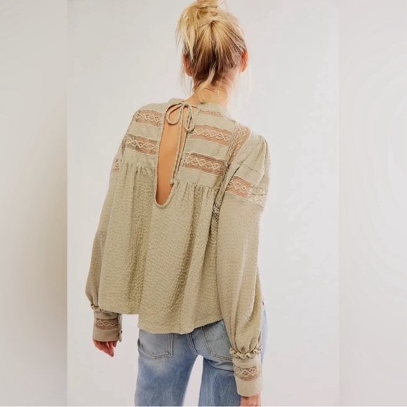 NWOT Free People It Takes Two Lace Babydoll Top - Picture 2 of 12